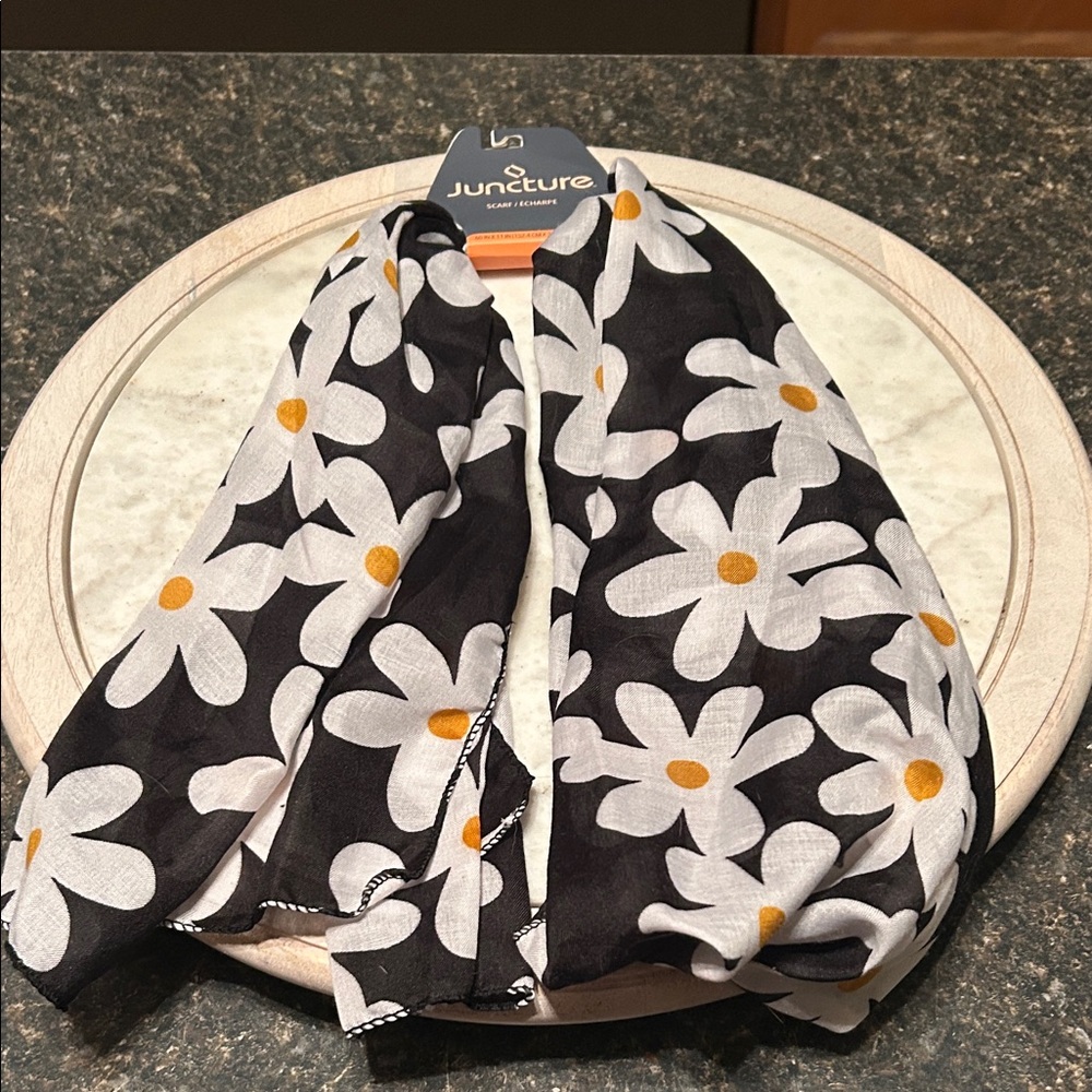 Juncture Black and White Floral Scarf